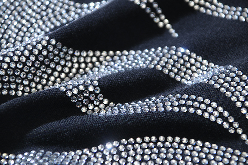 HellStar Dennis Rodman Black-Blue T-shirt With Hot-fix Rhinestones #6771