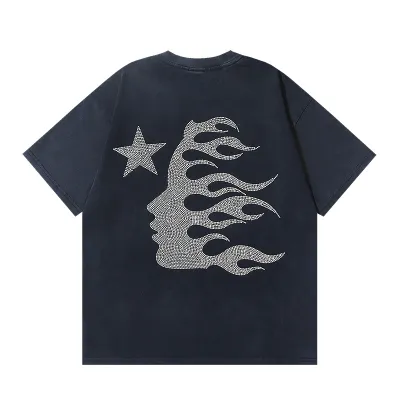 HellStar Dennis Rodman Black-Blue T-shirt With Hot-fix Rhinestones #6771 02