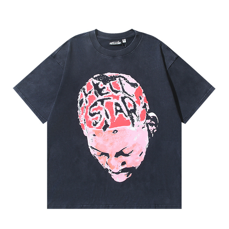 HellStar Dennis Rodman Black-Red T-shirt With Hot-fix Rhinestones #6772