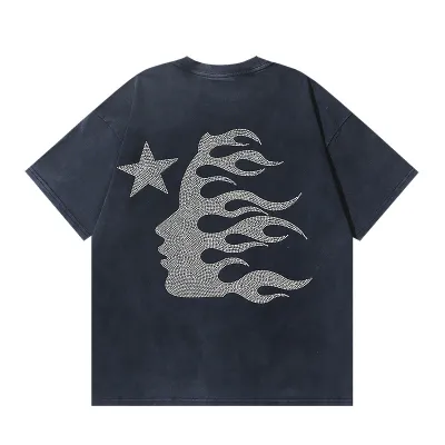 HellStar Dennis Rodman Black-Red T-shirt With Hot-fix Rhinestones #6772 02