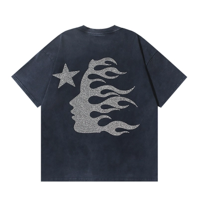 HellStar Dennis Rodman Black-Red T-shirt With Hot-fix Rhinestones #6772 02