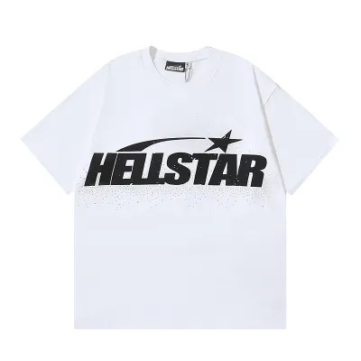 Hellstar Classic White T-shirt With Hot-fix Rhinestones #5617  01