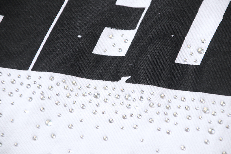 Hellstar Classic White T-shirt With Hot-fix Rhinestones #5617 