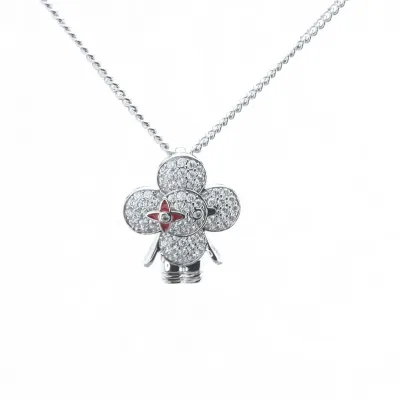 Louis Vuitton LV Sunflower Silver Necklace With Zircon 01