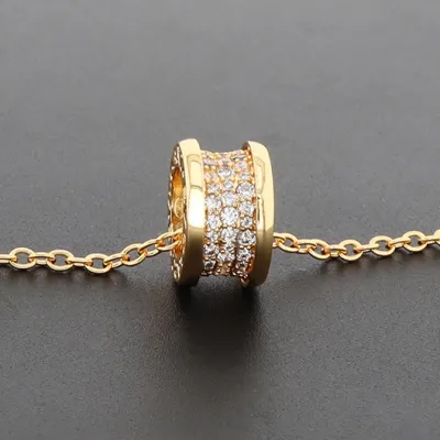 Bvlgari B.Zero1 Pavé Diamond "Waist" Pendant Necklace Gold 02