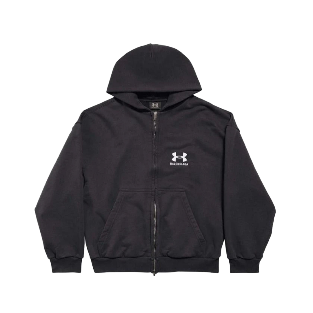 Balenciaga x Under Armour Zip-Up Hoodie Black/White