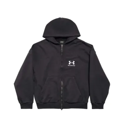 Balenciaga x Under Armour Zip-Up Hoodie Black/White 01