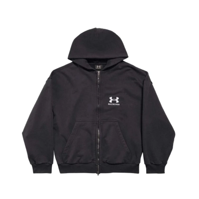 Balenciaga x Under Armour Zip-Up Hoodie Black/White 01
