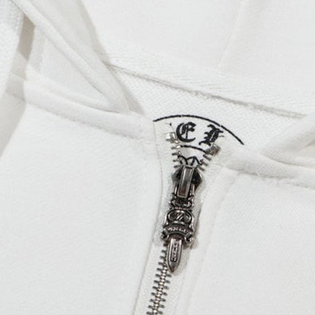 Chrome Hearts Multicolor Sleeve Zip Hoodie Black/White