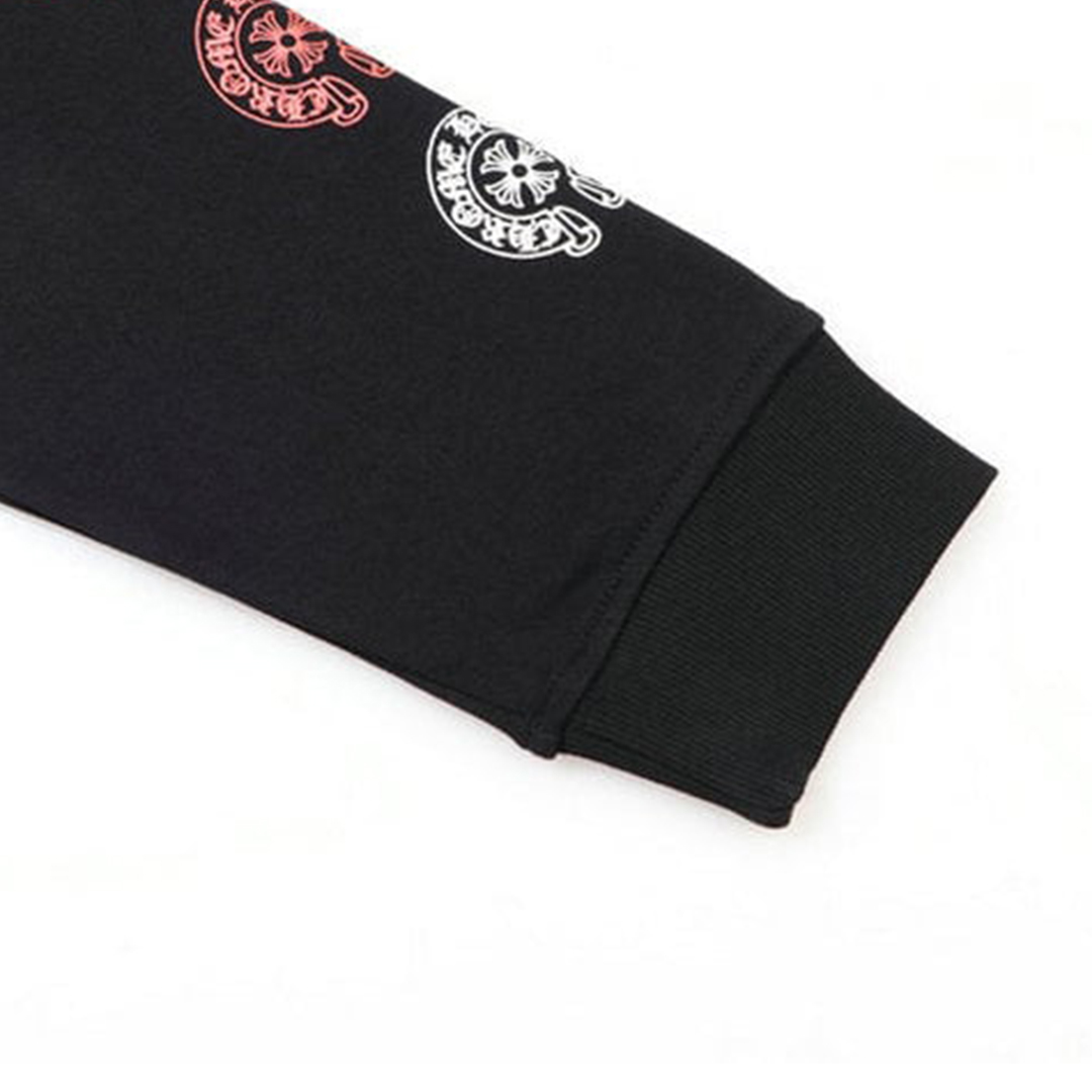 Chrome Hearts Multicolor Sleeve Zip Hoodie Black/White