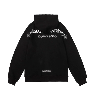 Chrome Hearts Shoulder Logo Zipper Hoodie Black 01
