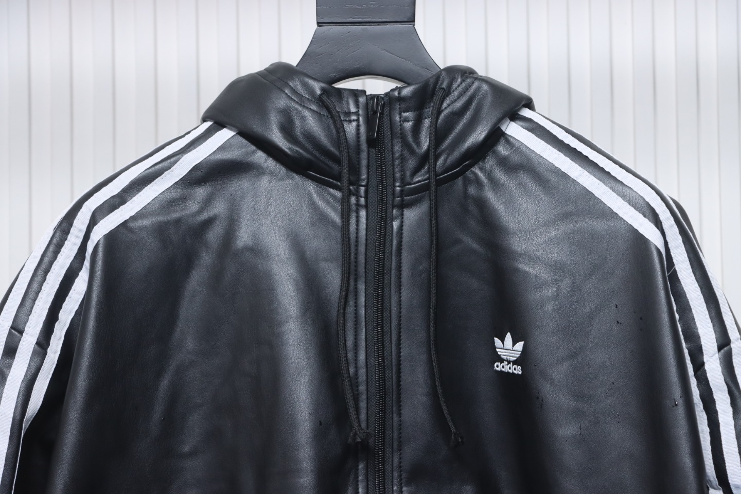 AdidasXFEIFEI RUAN Leather Track Jacket Hoodie Black