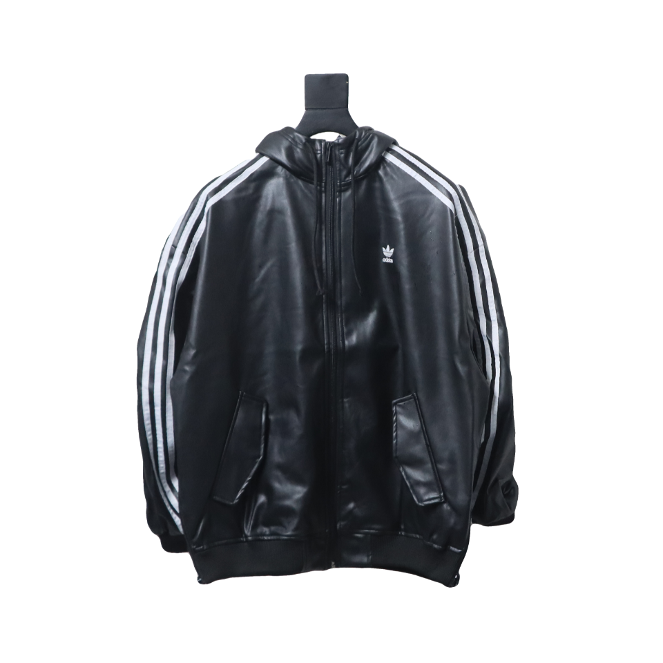 AdidasXFEIFEI RUAN Leather Track Jacket Hoodie Black