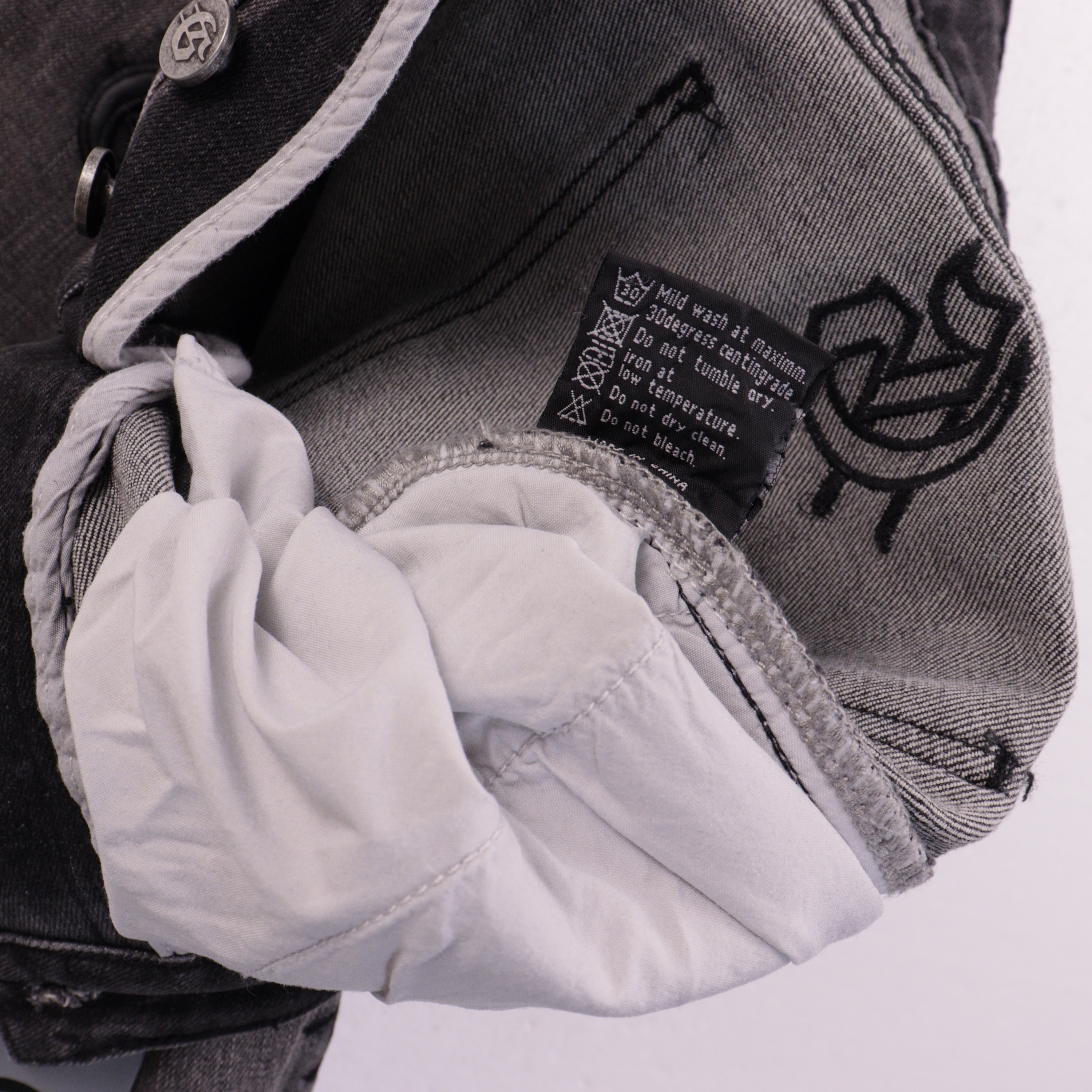 Godspeed Personalized Street Style Denim Embroidered Shorts #8660 Smoky Gray