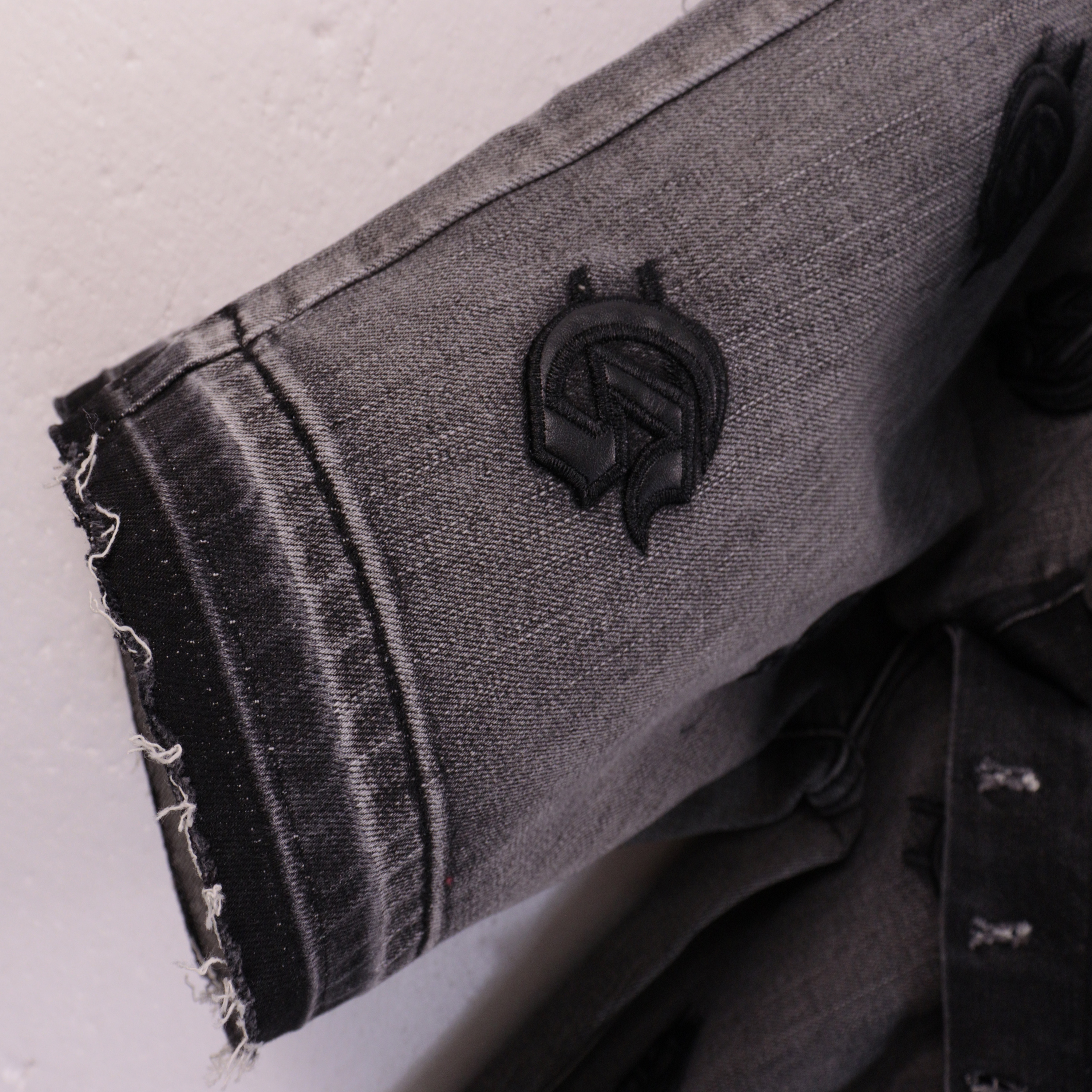 Godspeed Personalized Street Style Denim Embroidered Shorts #8660 Smoky Gray