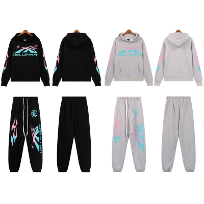 Hellsatr Pink-Blue Colorful Tracksuit #5659-8192 Black/Gray 02
