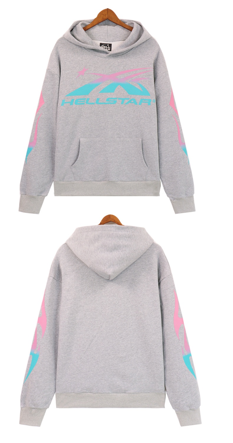 Hellsatr Pink-Blue Colorful Tracksuit #5659-8192 Black/Gray