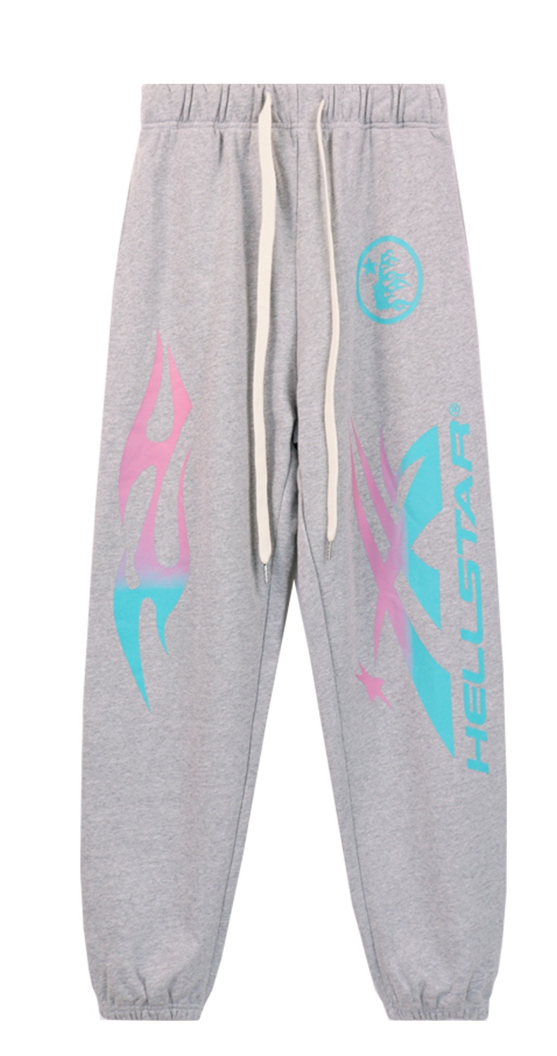 Hellsatr Pink-Blue Colorful Tracksuit #5659-8192 Black/Gray