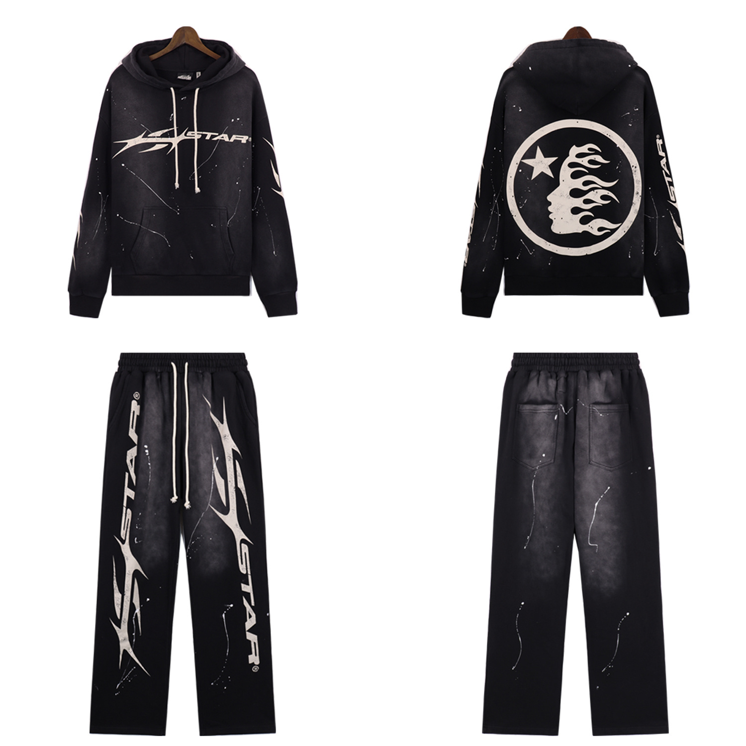 Hellstar Hstar Hoodie & Sweatpants Set #8201-5669 Black