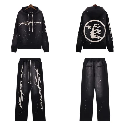 Hellstar Hstar Hoodie & Sweatpants Set #8201-5669 Black 01
