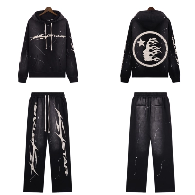 Hellstar Hstar Hoodie & Sweatpants Set #8201-5669 Black 01