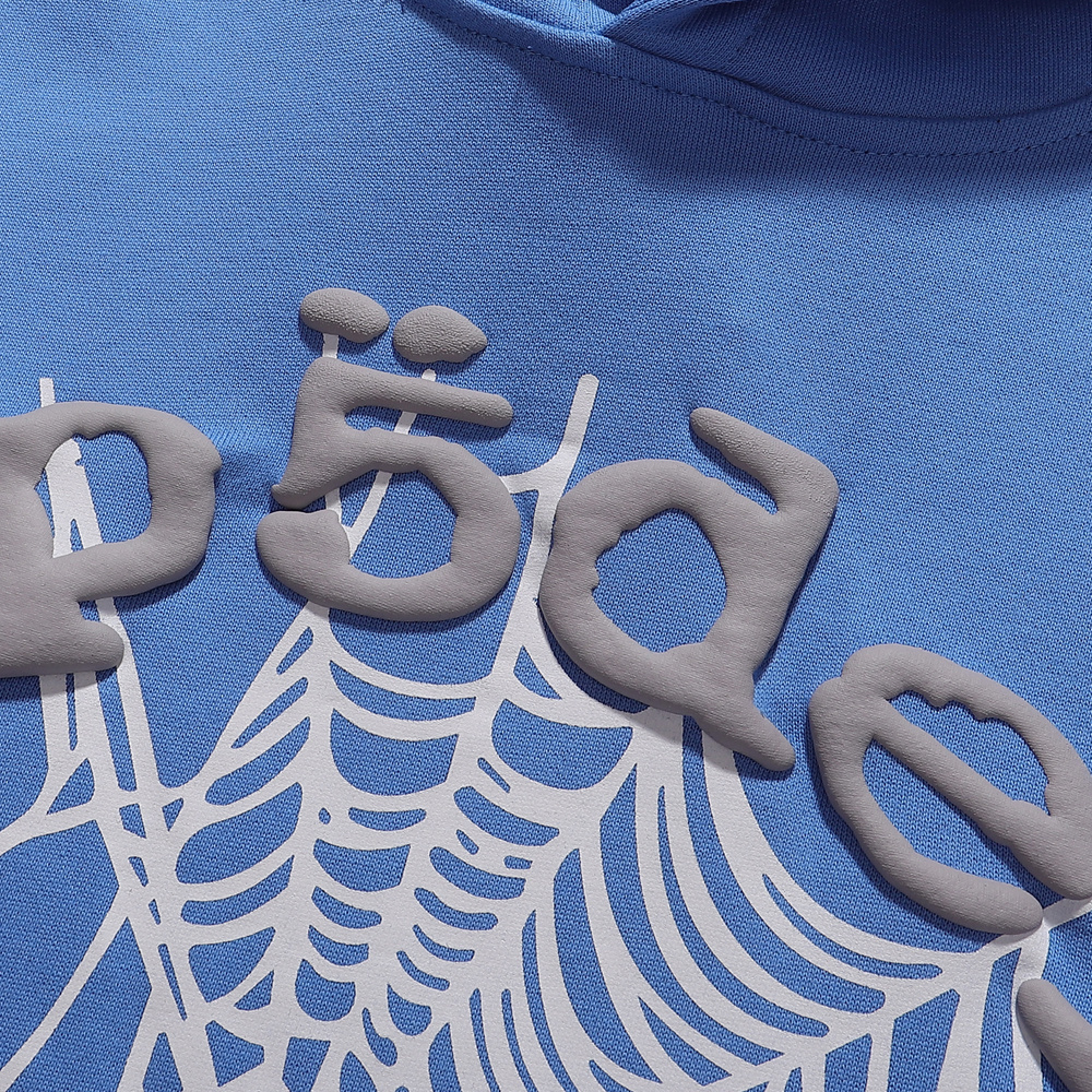 Sp5der OG Web V2 Hoodie & Sweatpant Set Dusty Blue #8225