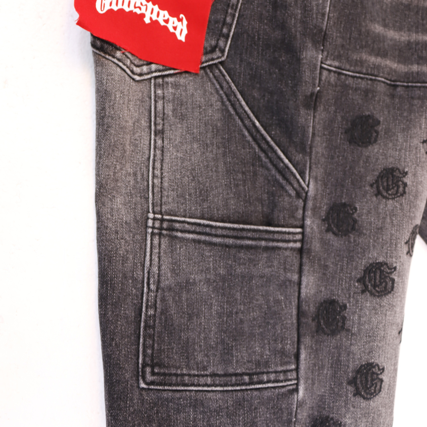Godspeed Embroidered Multi-Pocket Jeans #8239 Smoky Gray