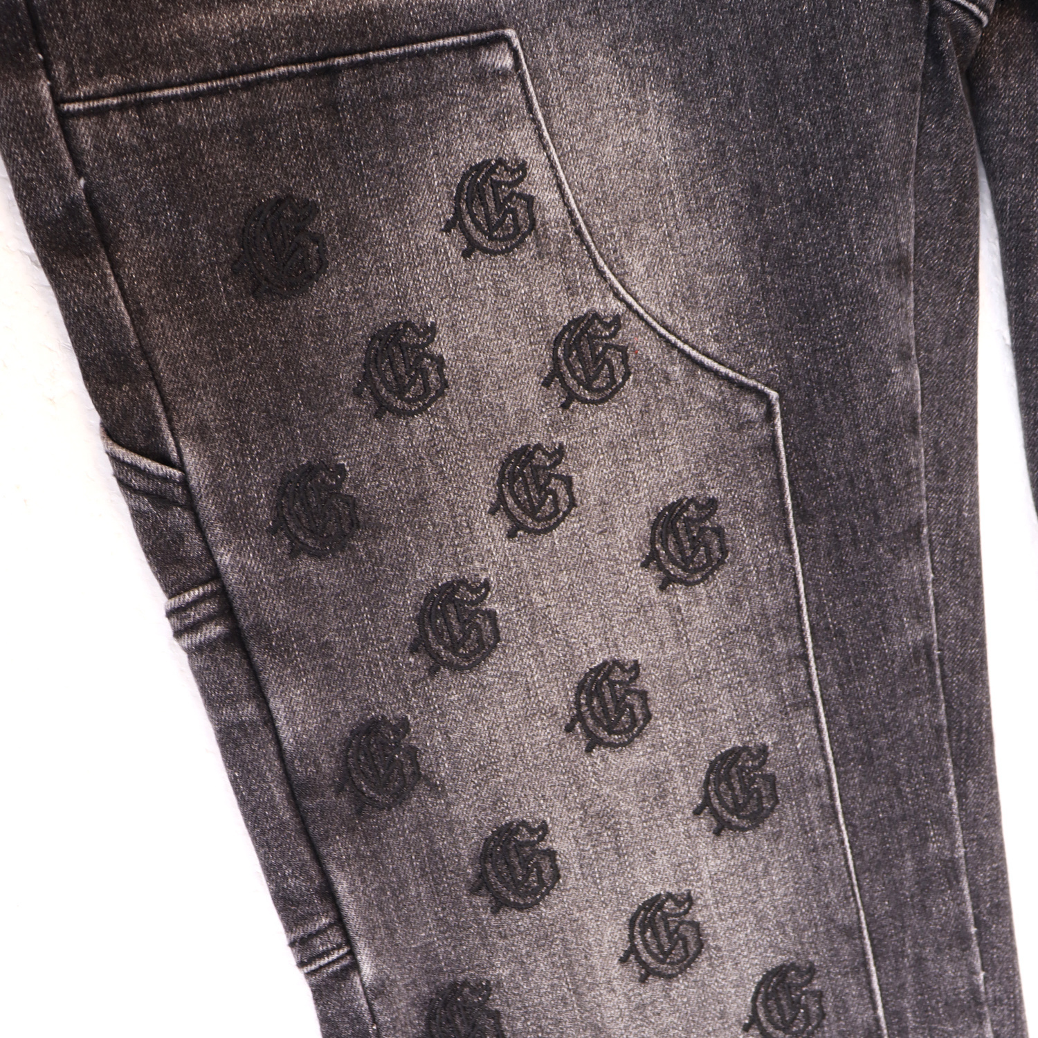 Godspeed Embroidered Multi-Pocket Jeans #8239 Smoky Gray