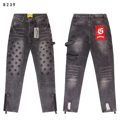 Godspeed Embroidered Multi-Pocket Jeans #8239 Smoky Gray 01