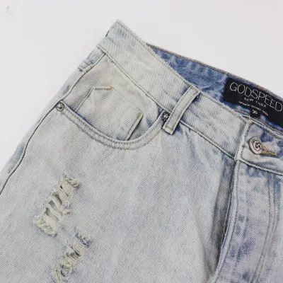 Godspeed Streetwear Denim Straight Biker Jeans  #8209 Blue 02