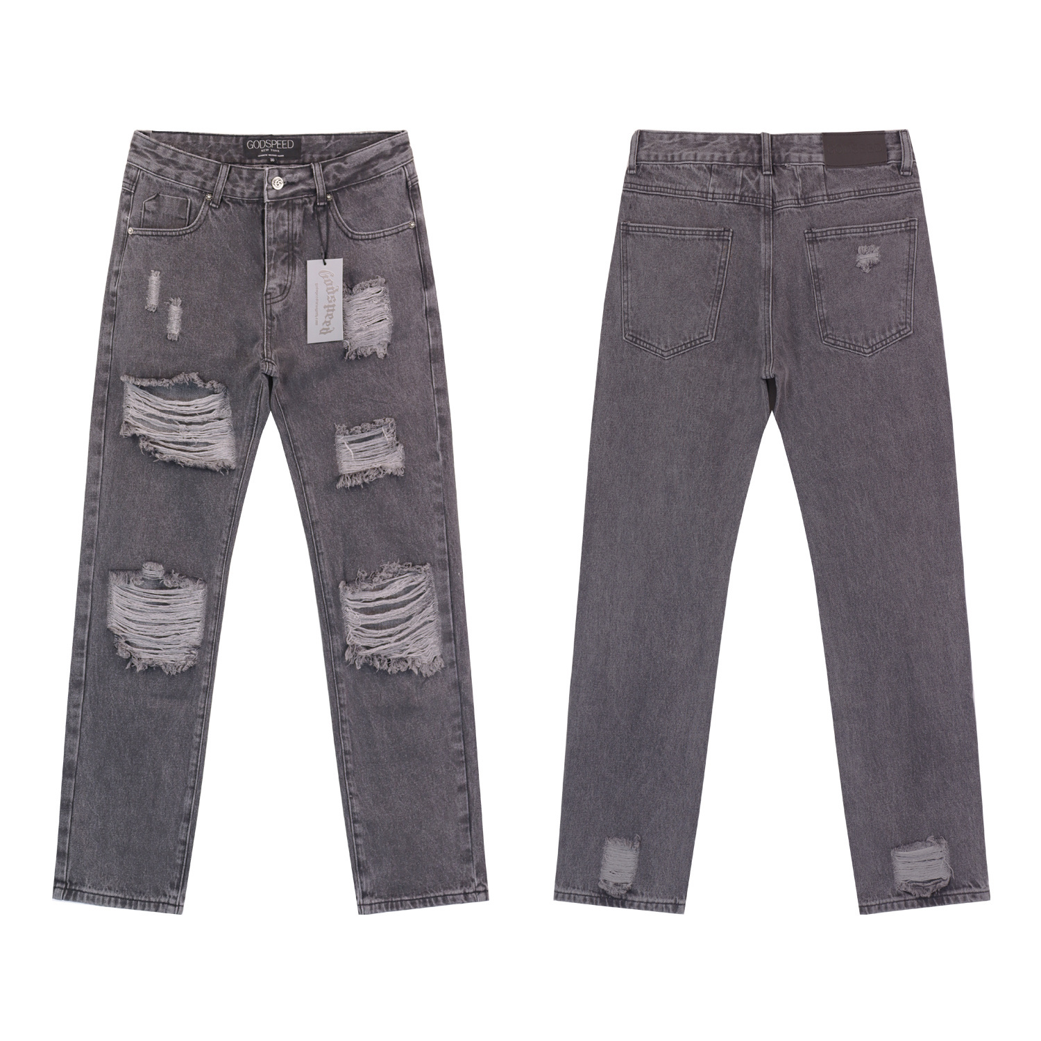 Godspeed Streetwear Denim Straight Biker Jeans  #8209 Smoky Gray