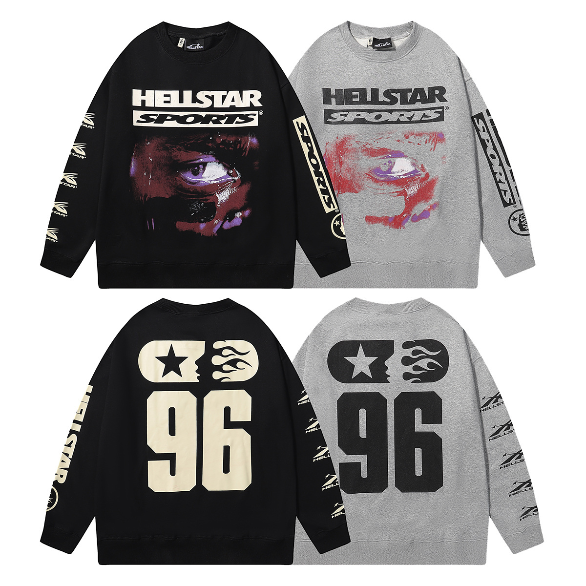 Hellstar Sports 96 Crewneck #2126 Black/Gray