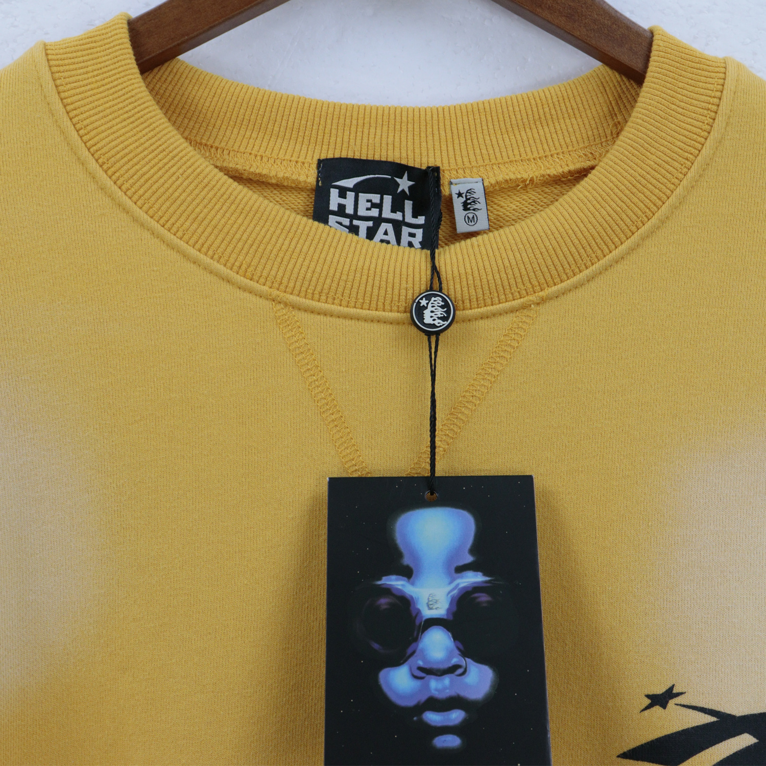 Hellstar Terry Fabric Crewneck #7545 Yellow/White