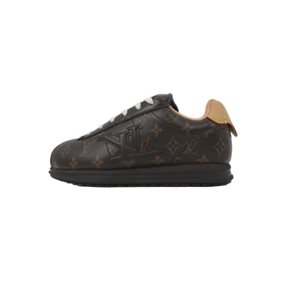 LV BUTTERSOFT Sneaker Lambskin/Plain Calf x Nigo Dark Brown Monogram Pattern 01