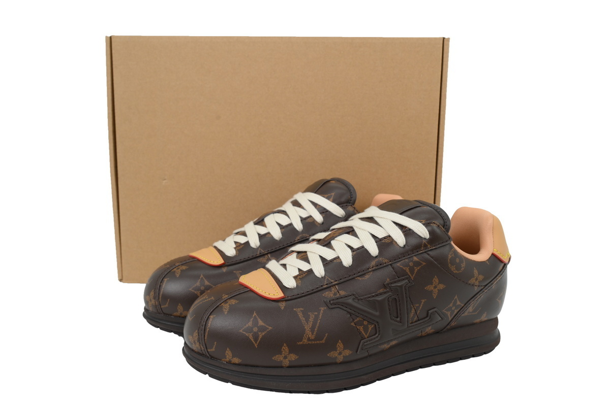 LV BUTTERSOFT Sneaker Lambskin/Plain Calf x Nigo Dark Brown Monogram Pattern