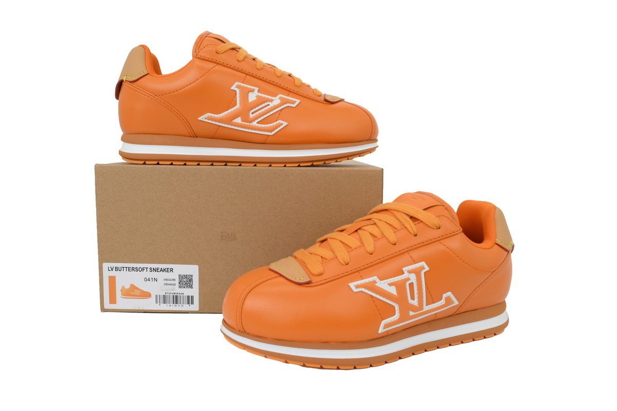 LV BUTTERSOFT Sneaker Lambskin/Plain Calf x Nigo Orange