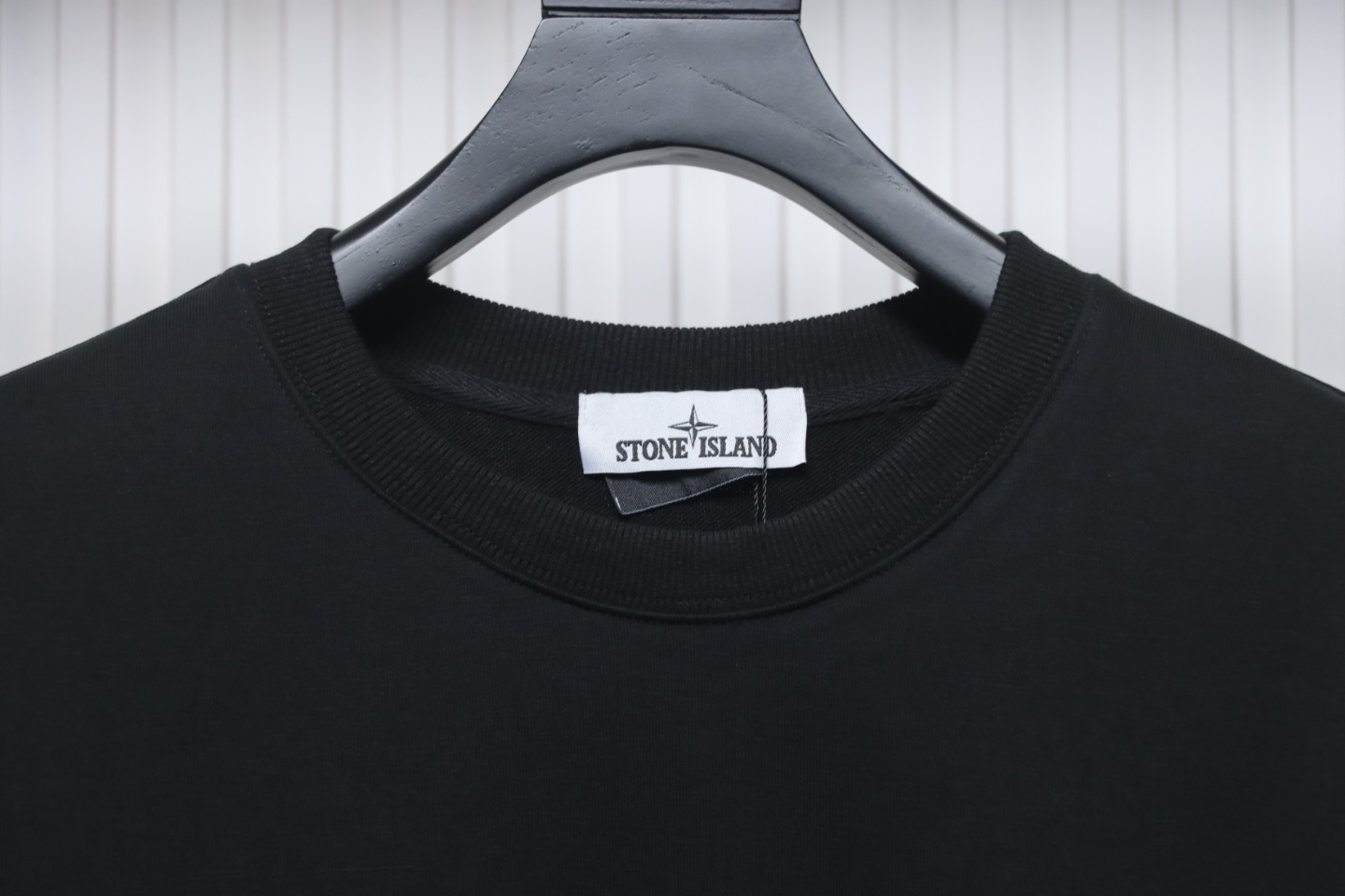 Stone Island Classic Logo Sleeve Patch Crewneck Black