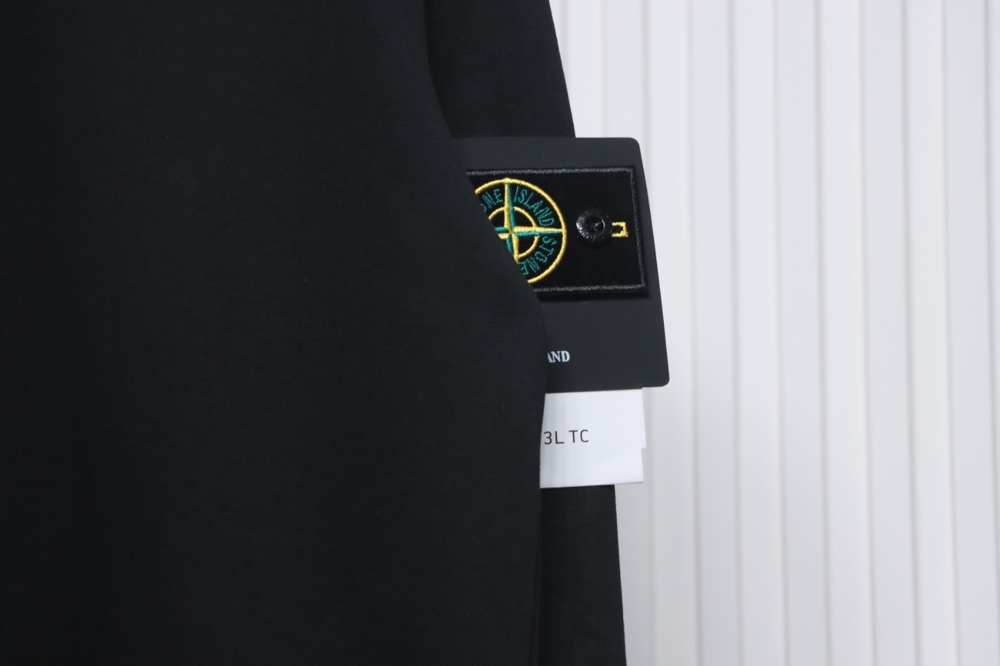 Stone Island Classic Logo Sleeve Patch Crewneck Black