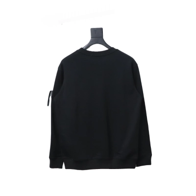Stone Island Classic Logo Sleeve Patch Crewneck Black 02