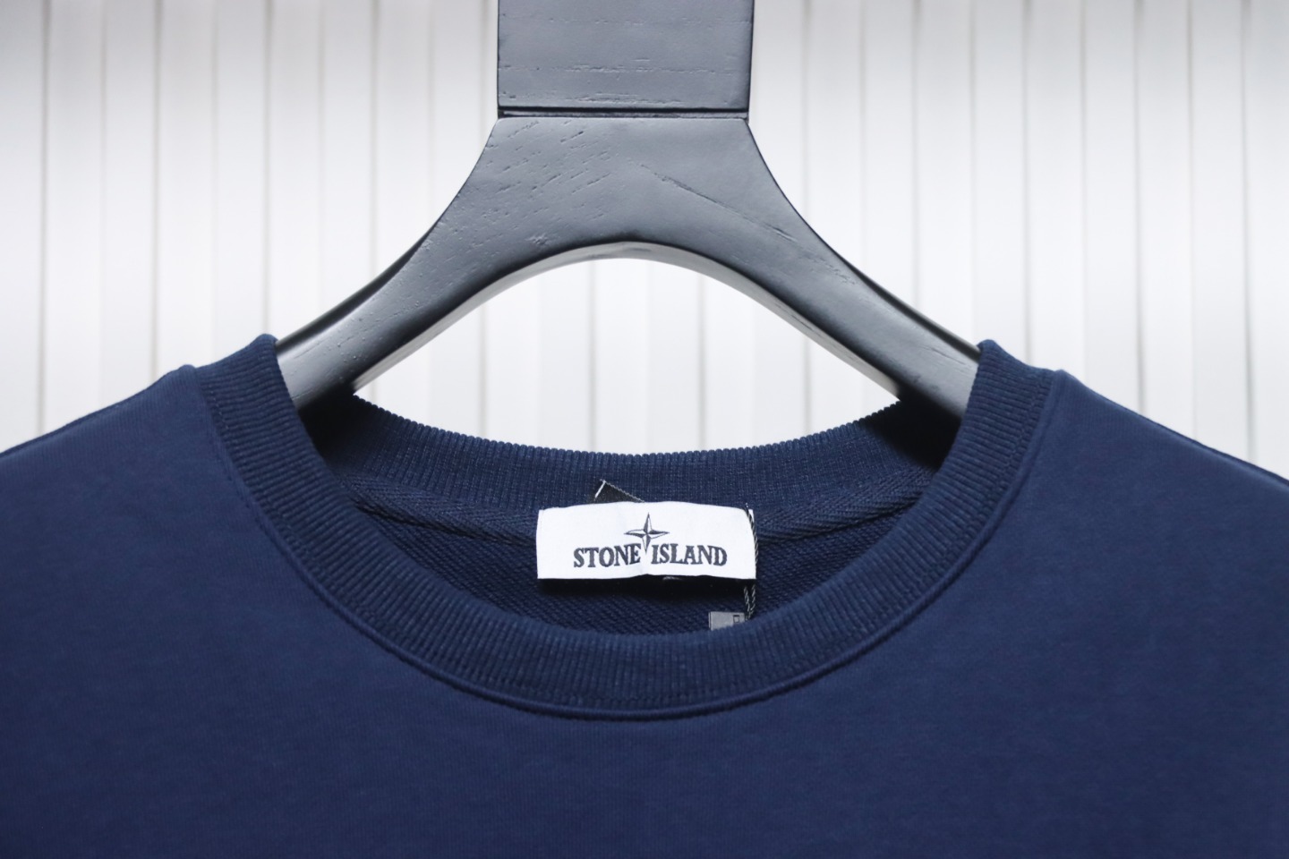 Stone Island Classic Logo Sleeve Patch Crewneck Dark Blue