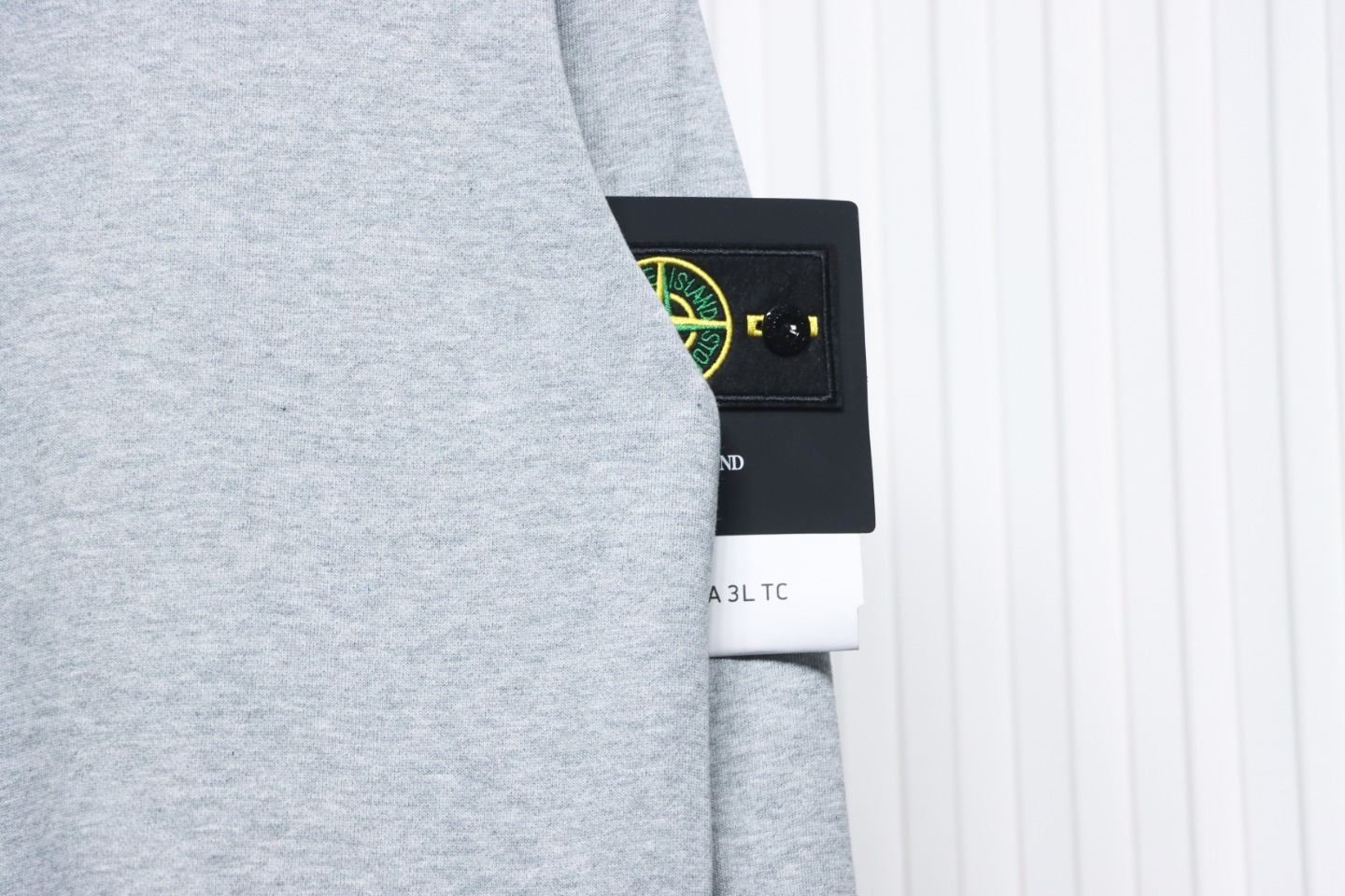 Stone Island Classic Logo Sleeve Patch Crewneck Gray