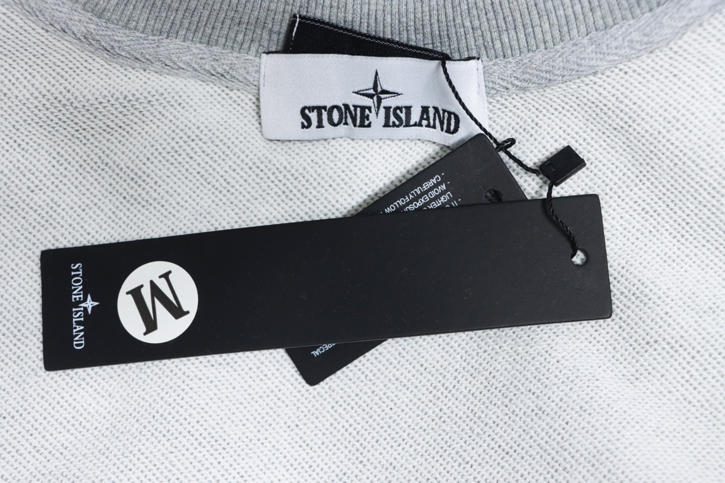 Stone Island Classic Logo Sleeve Patch Crewneck Gray