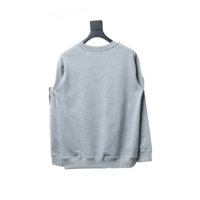 Stone Island Classic Logo Sleeve Patch Crewneck Gray 02