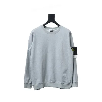Stone Island Classic Logo Sleeve Patch Crewneck Gray 01