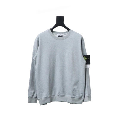 Stone Island Classic Logo Sleeve Patch Crewneck Gray 01