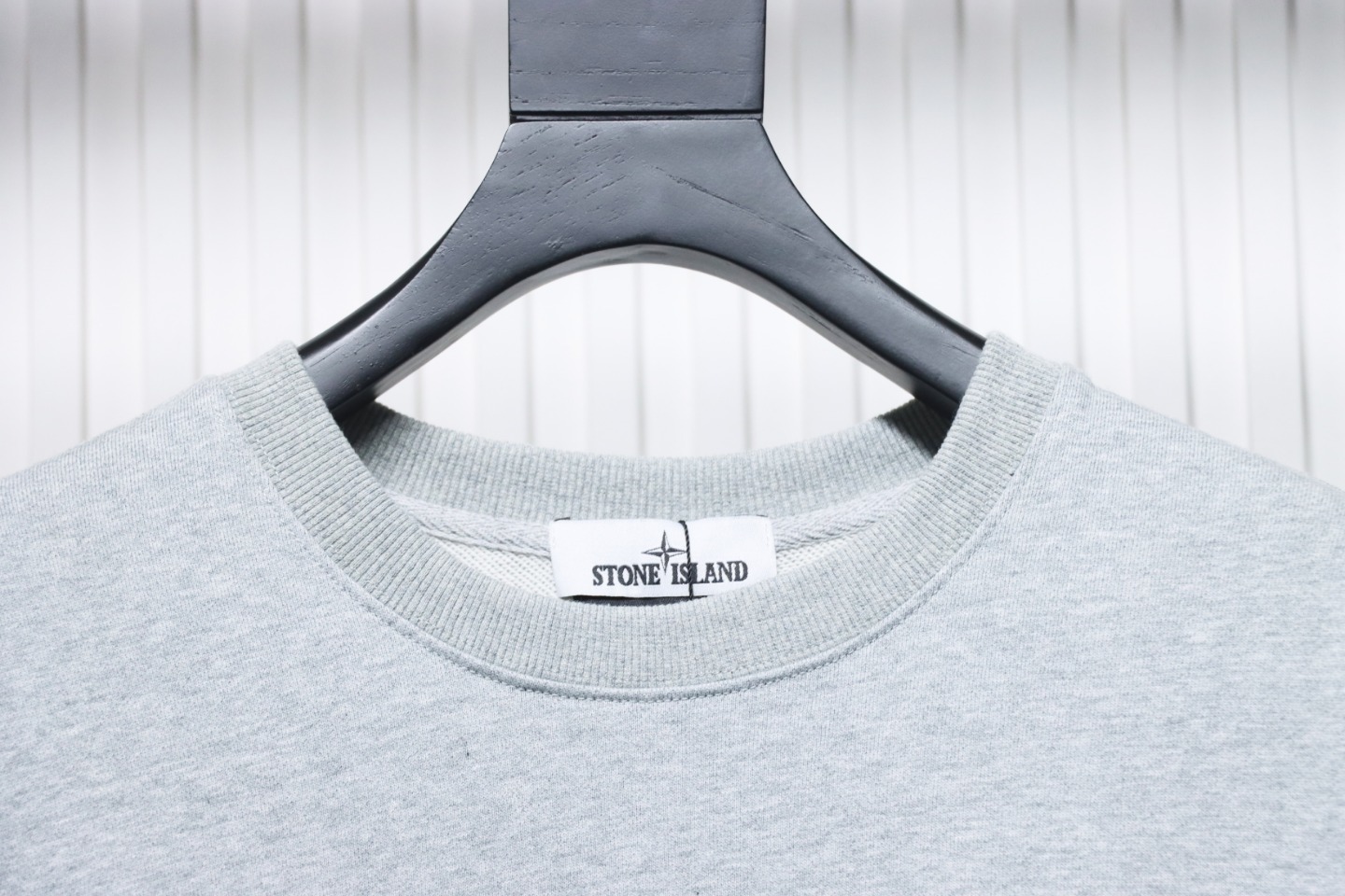 Stone Island Classic Logo Sleeve Patch Crewneck Gray