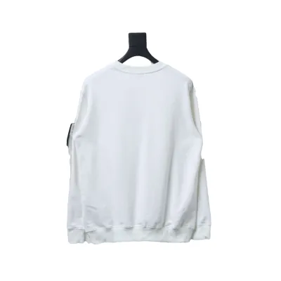 Stone Island Classic Logo Sleeve Patch Crewneck White 02