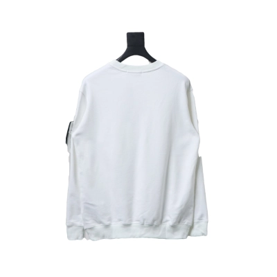 Stone Island Classic Logo Sleeve Patch Crewneck White 02