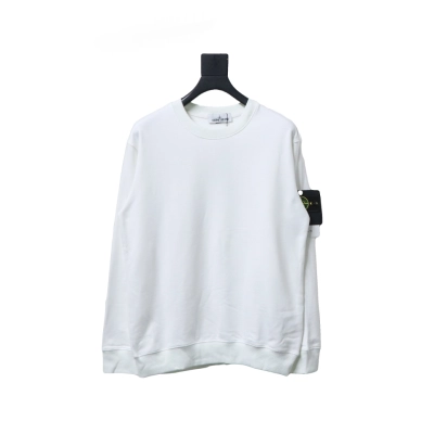 Stone Island Classic Logo Sleeve Patch Crewneck White 01