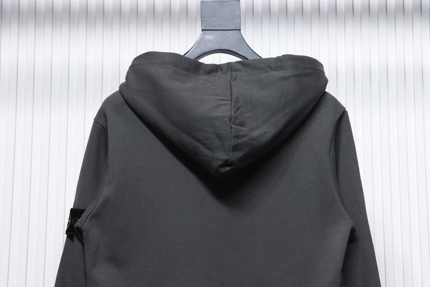 Stone Island Classic Logo Sleeve Patch Hoodie Dark Gray
